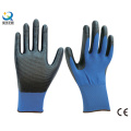 13G poliéster cebra-rayas Natrile guantes recubiertos de trabajo guantes de trabajo de seguridad de trabajo (N6041)